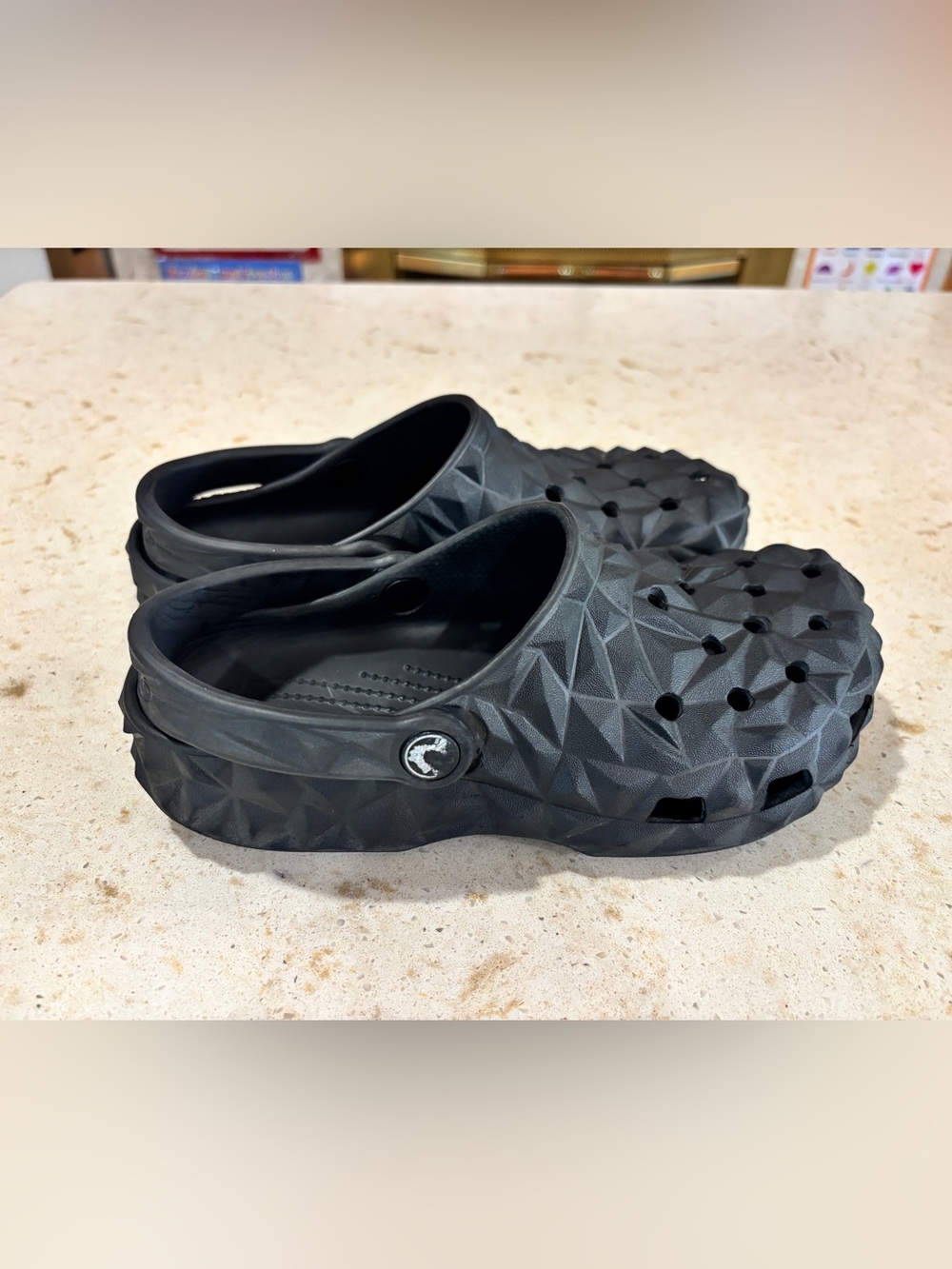 CROCS Kids Black Textured Clogs